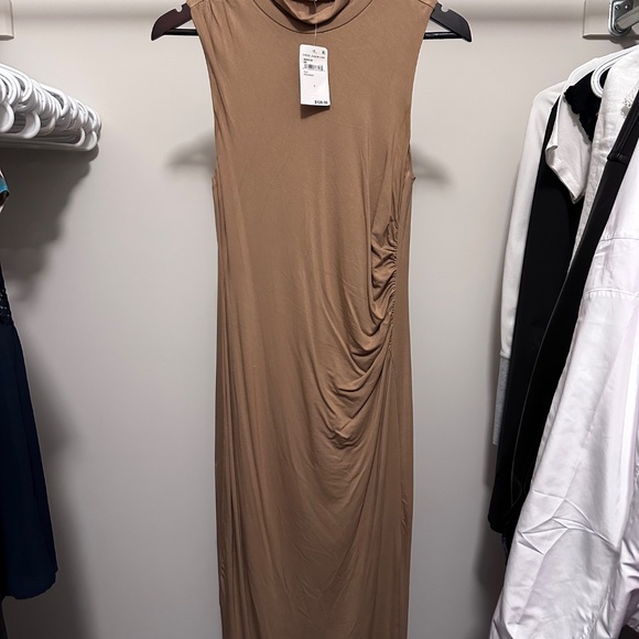Good American Mock Neck Dress - Pecan - Picture 2 of 4